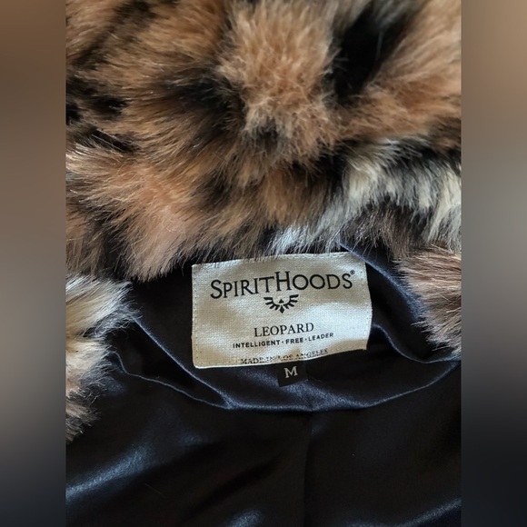 Spirit Hoods Leopard Print Faux Fur Coat hooded with ears SOLD OUT Sz Medium - Picture 4 of 15
